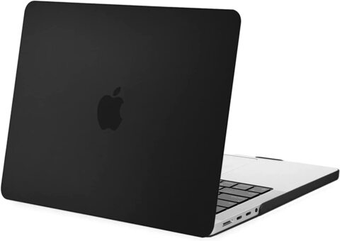 Защитный чехол-накладка HardShell Case для Apple MacBook Pro 14.2 A2442 матовая черная