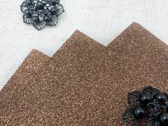 Фоамиран глиттерный Премиум, р. 20х30 см, 2 мм, коричневый