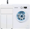 Aquanet 239204 Тумба с раковиной Токио 110 L напольная 1 ящик 2 фасада цвет белый глянец (239204)