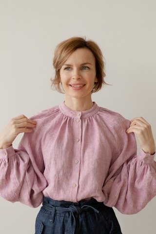 Рубашка женская с объемными рукавами из льна BlueBell