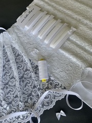 Кружево эластичное белое 35 см, Китай