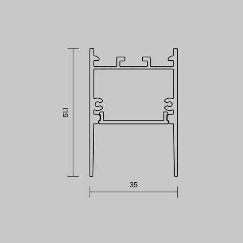 Алюминиевый профиль Maytoni накладной-подвесной 35x51 (Черный, 2 м), ALM-3551-B-2M 633011