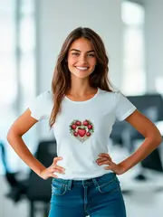 Футболка больших размеров с принтом сердце