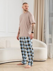 Брюки мужские Тор-1 Виотекс КЛЕТКА БИРЮЗА