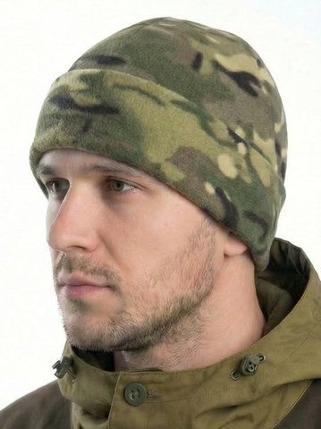 Шапка флисовая с отворотом (двойной флис) мультикам