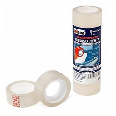 
          Клейкая лента канцелярская UNIBOB, 19 мм * 33 м, основа полипропилен, прозрачная, уп. 8 шт