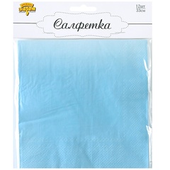 Салфетки однотонные, Пастель, Голубой, 33 см, 12 шт.