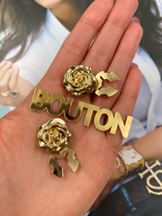 Накладка на пуговицу золотая в виде розы