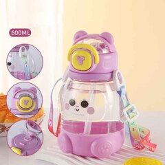 Бутылка с ушками (тёмно-розовая) 600мл