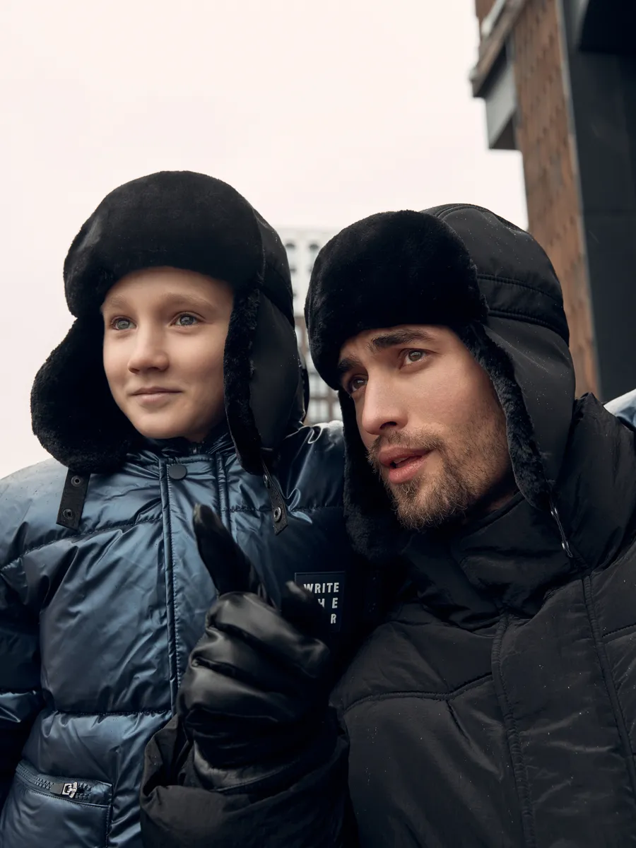 Шапка ушанка меховая теплая с флисом