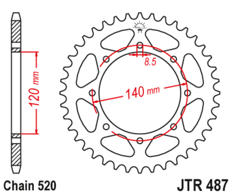 Звезда ведомая для мотоцикла RK B4427-42 (JTR487-42)