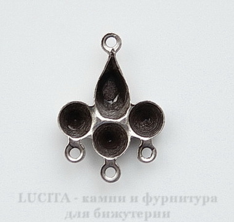 Сеттинг - основа - коннектор (1-3) для страз 8х5 мм и 4,2 мм (оксид серебра) ()