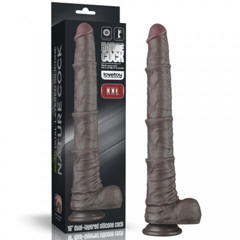 Фаллоимитатор KING SIZED с двойным покрытием Lovetoy (33,5*5,7) черный
