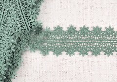 Кружево плетеное, ш. 7 см, мятный