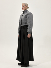 Бомбер стеганый укороченный "Брутализм". Серый