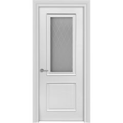 Купить Межкомнатная дверь эмаль Лайн 3/2 Багет белая остеклённая 2