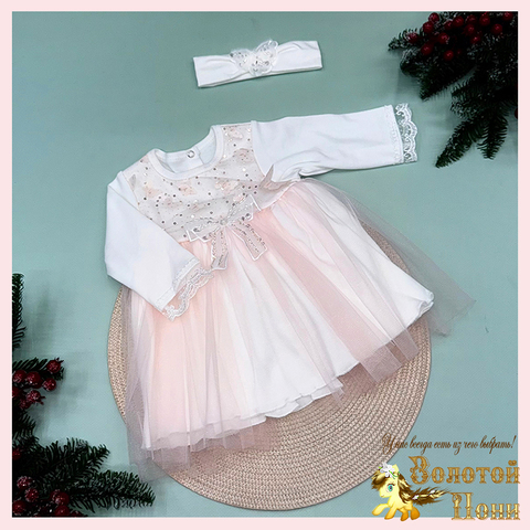 Платье с повязкой детское (68-80) 251111-LR5061