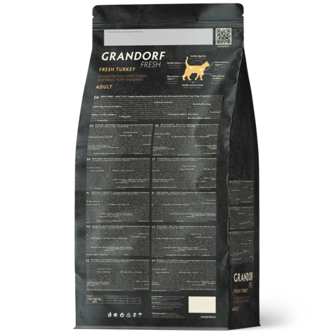 GRANDORF FRESH Свежее мясо индейки с бататом для взрослых кошек