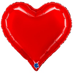 Г 18''/46 см, Сердце изящное, Металлик, Красный, 1 шт.