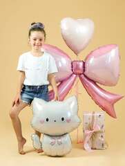 Фигура гелиевая Кошечка с бантиком