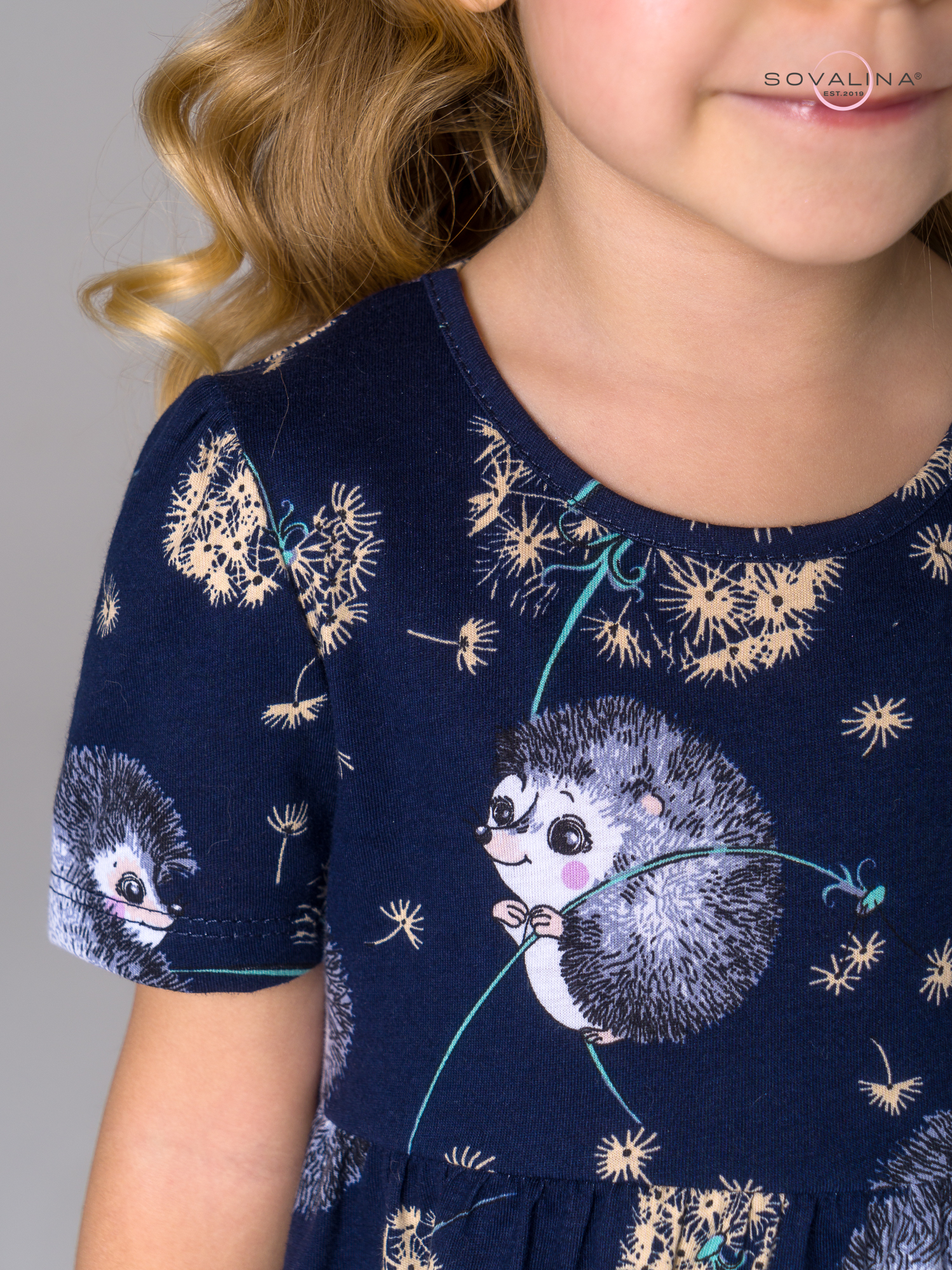 Платье Аленка к/р SG ежик с одуванчиком