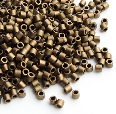 DBL-0322 Бисер цилиндрический Миюки делика 8/0 Темное золото матовый /Miyuki delica 8/0 Metallic Gold Matted