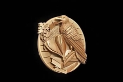 Силиконовый молд Ворон (медальон) № 0472