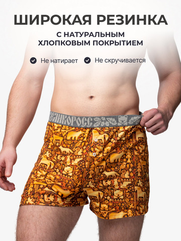 Комплект из 3-х семейных трусов - «Праздничный лес»