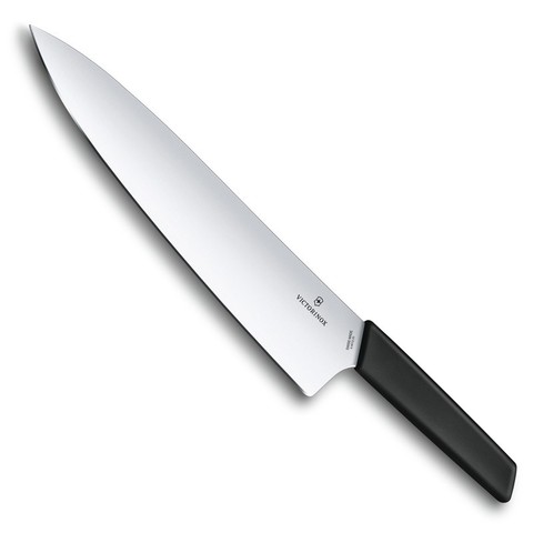 Нож Victorinox Swiss Modern для разделки и резки, лезвие 25 см, чёрный (6.9013.25B) | Wenger-Victorinox.ru