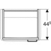 Шкафчик для раковины Geberit Renova Plan, с одной дверью: B=53см, H=46.3см, T=48.3см, матовый белый / меламиновое покрытие, ультраглянцевые белые / пленочное покрытие
