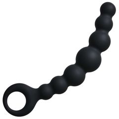 Чёрная упругая анальная цепочка Flexible Wand - 18 см. - 