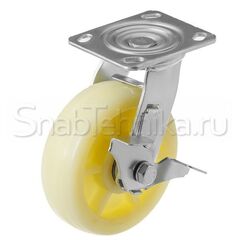 Большегрузная поворотная колесная опора с тормозом SCdbn 150 полиамид (нейлон)
