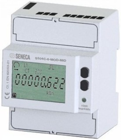 Счетчик энергии 1 / 5А 3-фазный 4-х проводный 4 DIN-RS485 Modbus, MID сертификат