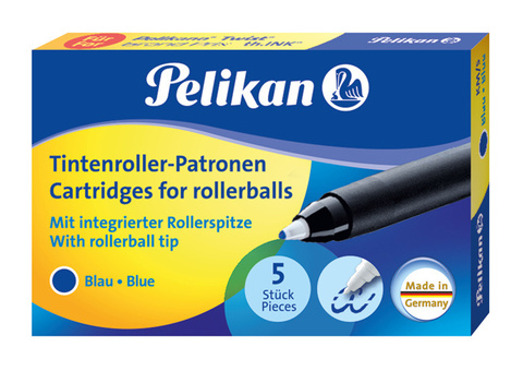 Картридж с чернилами Pelikan KM/5 для ручек роллеров Twist, Blue (943399)