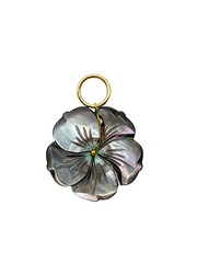 Подвеска Цветок из перламутра выпуклый 27 мм / Black /