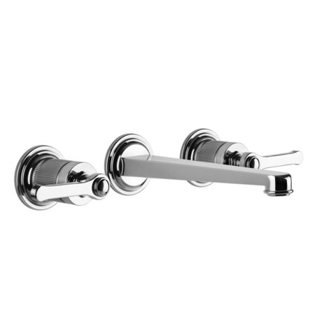 65091#031 GESSI VENTI20 Смеситель для раковины настенный, встраиваемый, двухвентильный, излив 201 мм., внешняя часть, цвет хром