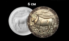 Силиконовый молд № 398 медальон Телец 6 см