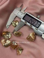 Пуговицы изогнутые неровной формы с жатым эффектом в золоте