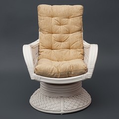 Кресло-качалка Андреа релакс медиум белый (Andrea Relax medium) с подушкой