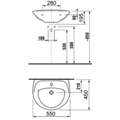 УМЫВАЛЬНИК JIKA LYRA 55х45