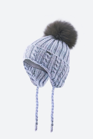 Светло-серая зимняя шапка PULKA