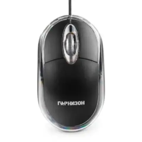 Мышь проводная Гарнизон GM-100, USB, чип- Х, черный, 1000 DPI, 3 кнопки