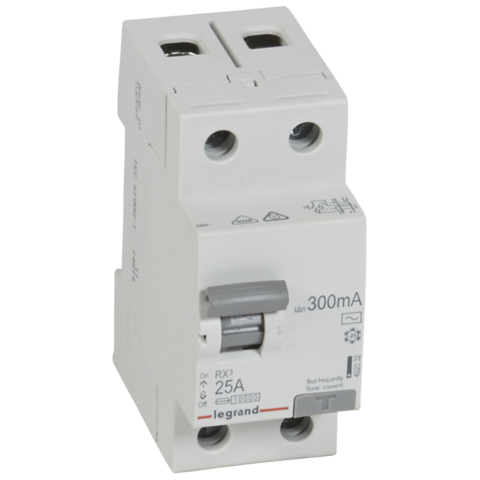 Выключатель дифференционного тока УЗО (ВДТ) RX - 2P - 25 A, 300 мА тип AС. Legrand (Легранд). 402032