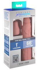Телесная насадка-удлинитель 1 Inch Silicone X-tension - 17,8 см. - 