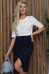 Юбка Трендовая вещь (темно-синяя) Ю13185-8М LT Collection