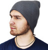 Картинка шапка вязаная Skully Wear beanie long thick dark grey - 3