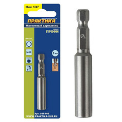 Удлинитель ПРАКТИКА магнитный держатель  60мм для бит 1/4  цельнотянутый (036-605)