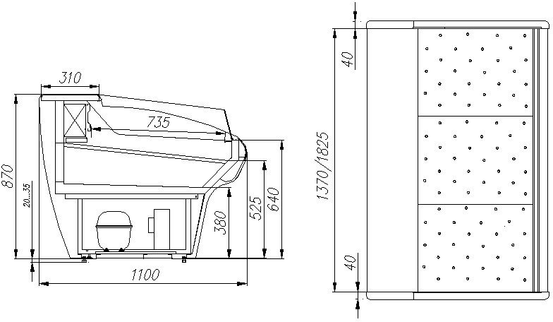 Рыбная витрина Полюс ВХСл-1,25 Сarboma G110 (G110 SP 1,25-2)