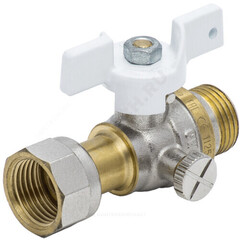 Кран для манометра 3-ходовой латунь 1125 Standard никель Ду 15 Ру40 НР/нак. гайка G1/2"-G1/4" Aquasfera 1125-01