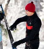 Утеплённый лыжный костюм Nordski Base Black-Red с высокой спинкой мужской